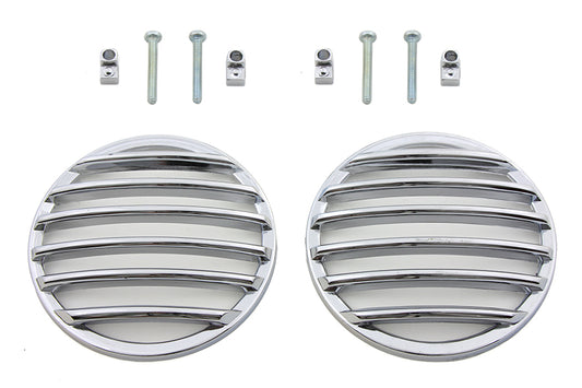 HARLEY Turn Signal Lens Grille Set Chrome Fits 1986-2009 FLT,   1986-2009 FLST,