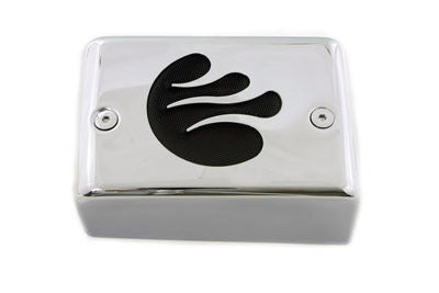 HARLEY Zündmodulabdeckung Chrom mit schwarzer Flamme passend für 2004-2011 FXD,