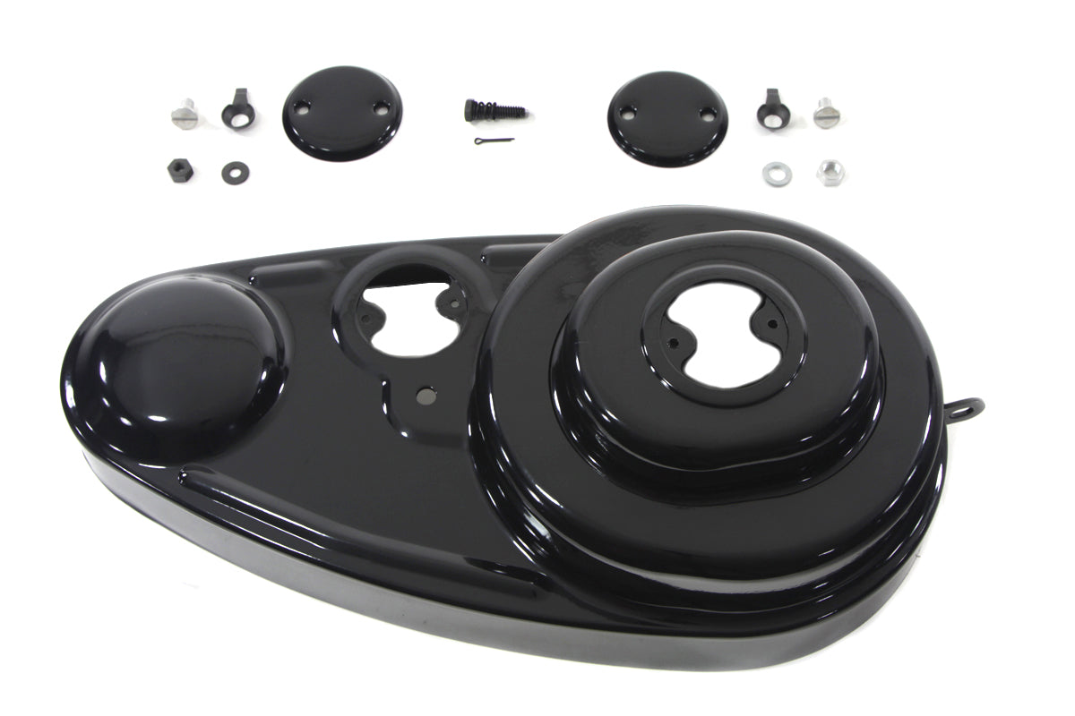 HARLEY Black 45 Zoll äußerer Primärdeckel-Kit Passend für 1941-1963 G, 1941-1952 W,