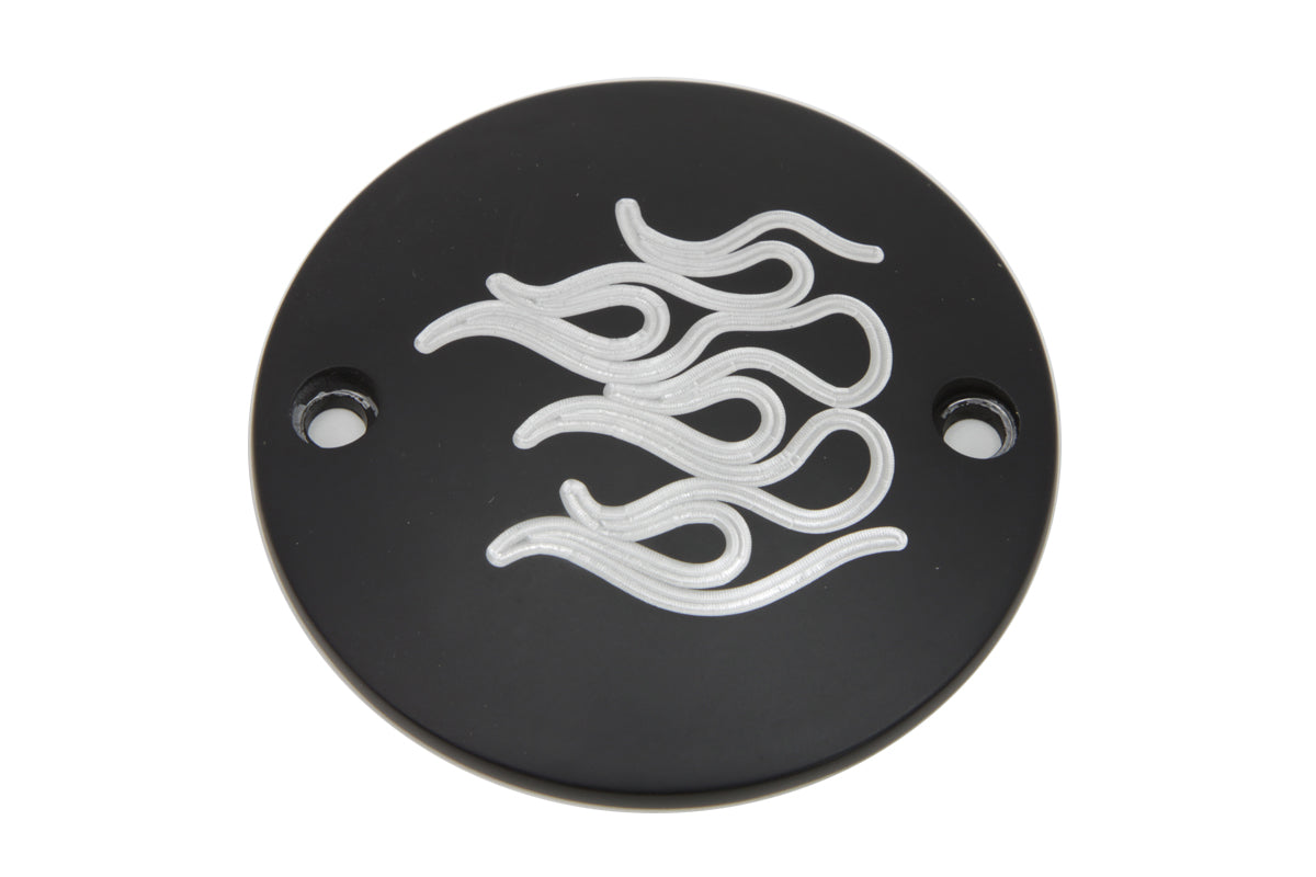 HARLEY Black Flame Zündsystemabdeckung Passend für 1970-1984 FL, 1971-1985 FX, 1984-1998 FLST, 1986