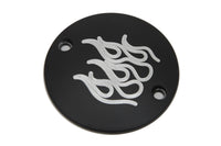 HARLEY Black Flame Zündsystemabdeckung Passend für 1970-1984 FL, 1971-1985 FX, 1984-1998 FLST, 1986