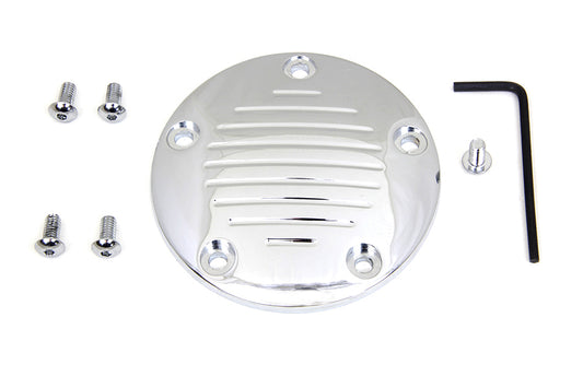HARLEY Grooved Ignition System Cover 5-Hole Chrome Fits 1999-UP FXST,   1999-2015 FLT,   1999-2017 F