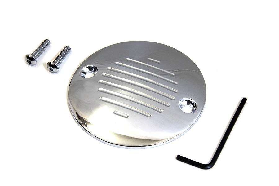 HARLEY Genutete Zündsystemabdeckung 2-Loch Chrom Passt 1970-1984 FX,   1970-1984 FL,   2004-UP XL,