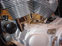 HARLEY Chrom Zylinderfußabdeckung links, passend für XL ab 2004,