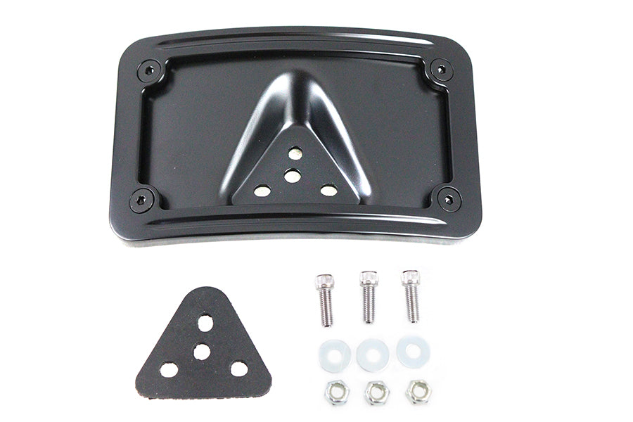 HARLEY Kennzeichenhalter gebogen Liegend, Schwarz, passend für 1973-1984 FX, 1973-1984 FL, ab 1973