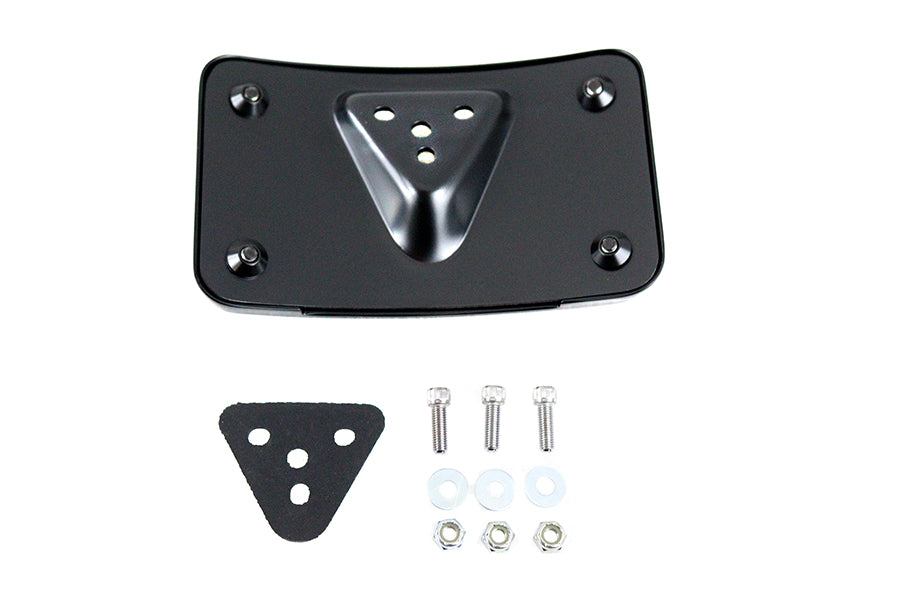 HARLEY Kennzeichenhalter gebogen Liegend, Schwarz, passend für 1973-1984 FX, 1973-1984 FL, ab 1973