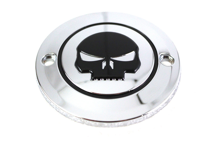 HARLEY Skull Ignition System Cover 2-Hole Chrome fits 1984-1998 FXST,   1986-1998 FLST,   1982-1994 FXR,   1982-1994 FXR,   2004-UP XL,   1991-1998 F