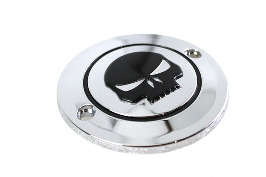 HARLEY Skull Ignition System Cover 2-Hole Chrome fits 1984-1998 FXST,   1986-1998 FLST,   1982-1994 FXR,   1982-1994 FXR,   2004-UP XL,   1991-1998 F