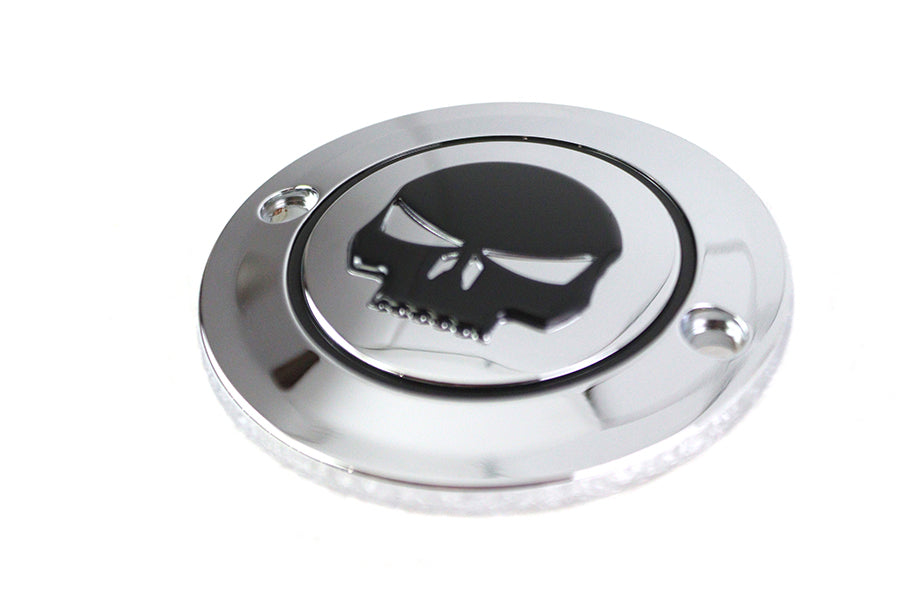 HARLEY Skull Ignition System Cover 2-Hole Chrome fits 1984-1998 FXST,   1986-1998 FLST,   1982-1994 FXR,   1982-1994 FXR,   2004-UP XL,   1991-1998 F