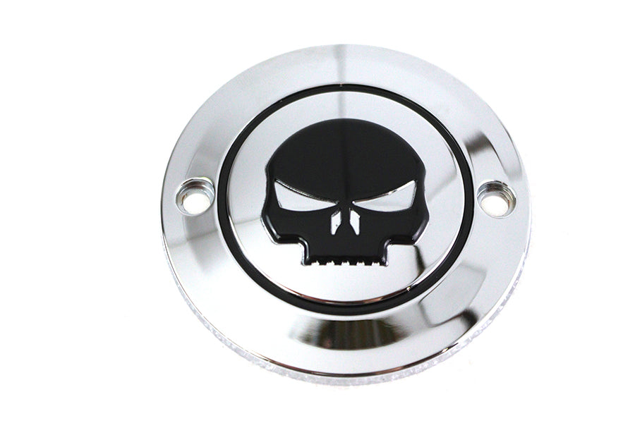 HARLEY Skull Ignition System Cover 2-Hole Chrome fits 1984-1998 FXST,   1986-1998 FLST,   1982-1994 FXR,   1982-1994 FXR,   2004-UP XL,   1991-1998 F