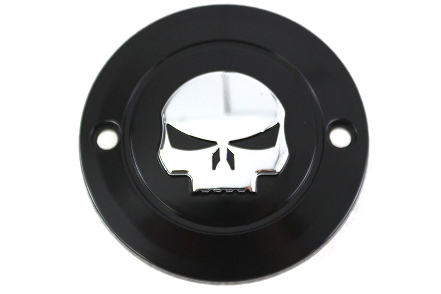 HARLEY Skull Ignition System Cover 2-Hole Black fits 1984-1998 FXST,   1986-1998 FLST,   1982-1994 FXR,   1982-1994 FXR,   2004-UP XL,   1991-1998 FX