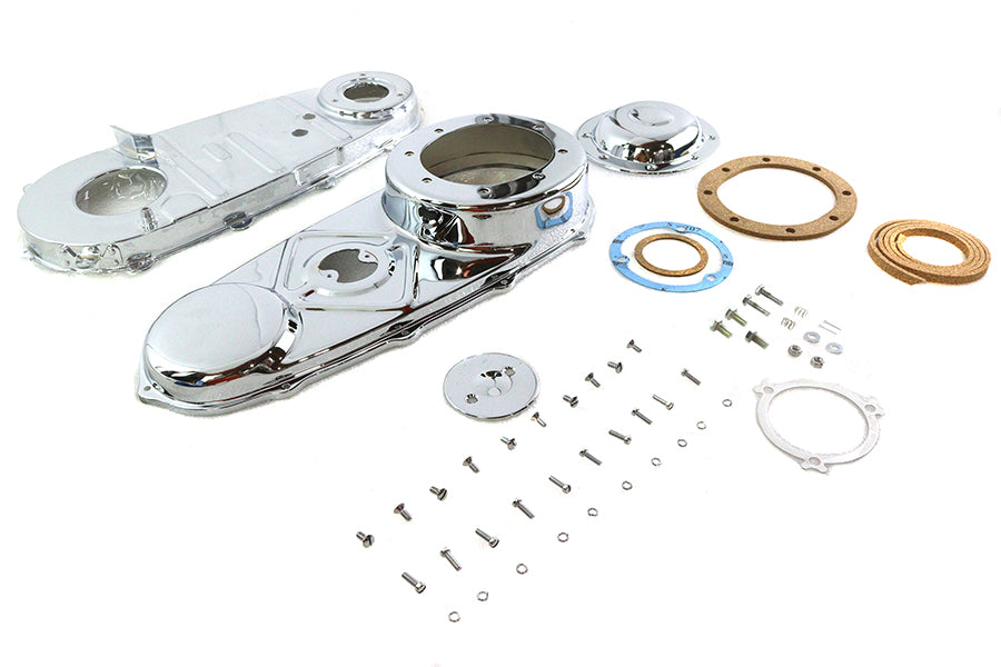 HARLEY Chrom Primär-Cover-Kit Passt für 1941-1954 FL, 1941-1952 EL,