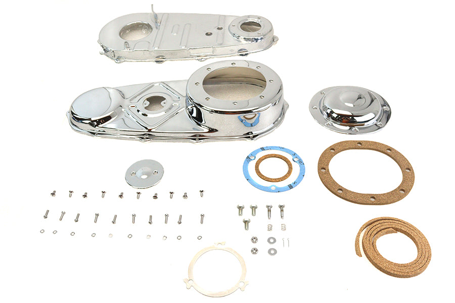 HARLEY Chrom Primär-Cover-Kit Passt für 1941-1954 FL, 1941-1952 EL,