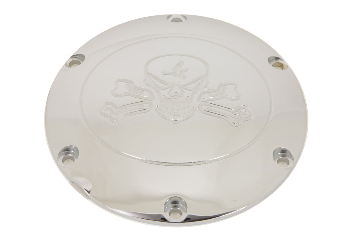 HARLEY Skull with Cross Bones Derby Cover Chrome fits 2004-UP XL,