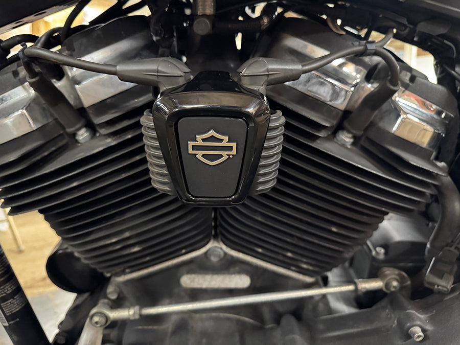HARLEY OE M8 Logo Spulendeckel Passt auf 2018-UP FLST, 2018-UP FXST,
