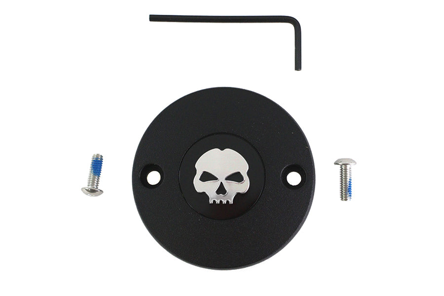 HARLEY M8 Zündanlagenabdeckung Totenkopf Schwarz Passend für 2017-UP FLT, 2018-UP FXST,