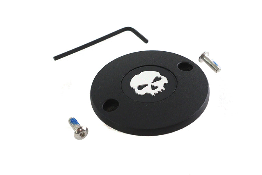 HARLEY M8 Zündanlagenabdeckung Totenkopf Schwarz Passend für 2017-UP FLT, 2018-UP FXST,