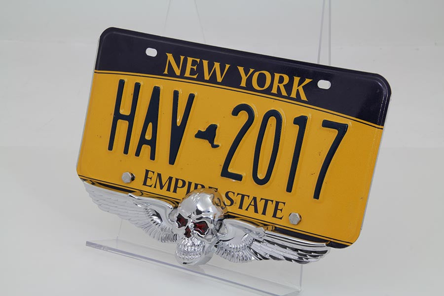 HARLEY Skull Wing License Plate Ornament fits 0-  Custom, application