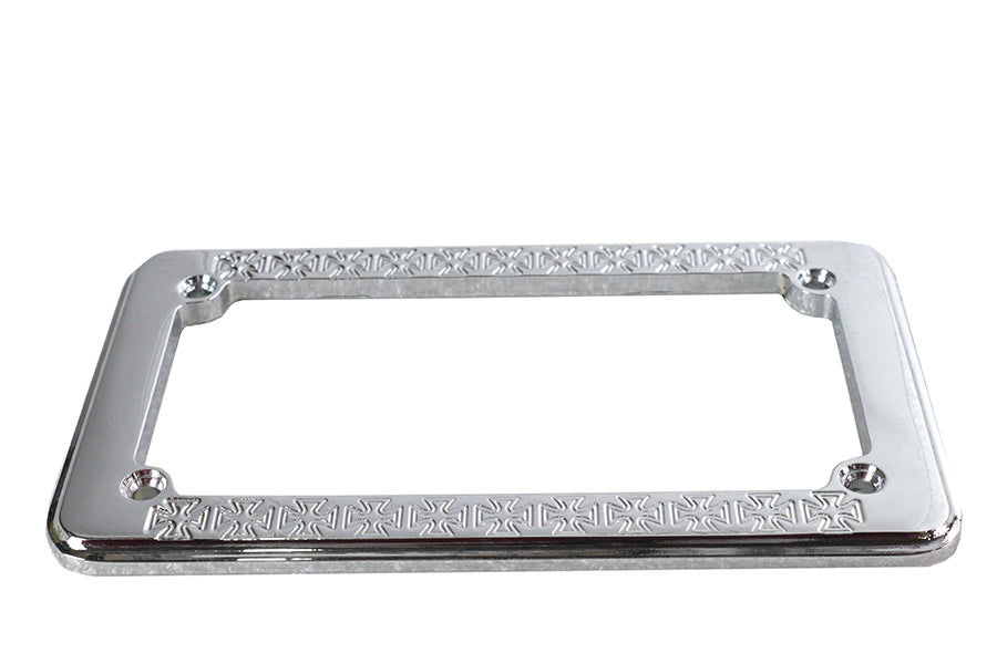 HARLEY Nummernschildrahmen maltesischer Stil Chrom Passend für 0-  Custom, Anwendung für 4 X 7-1/2" Nummernschild