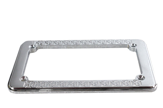 HARLEY License Plate Frame Maltese Style Chrome Fits 0-  Custom, application for 4 X 7-1/2" license