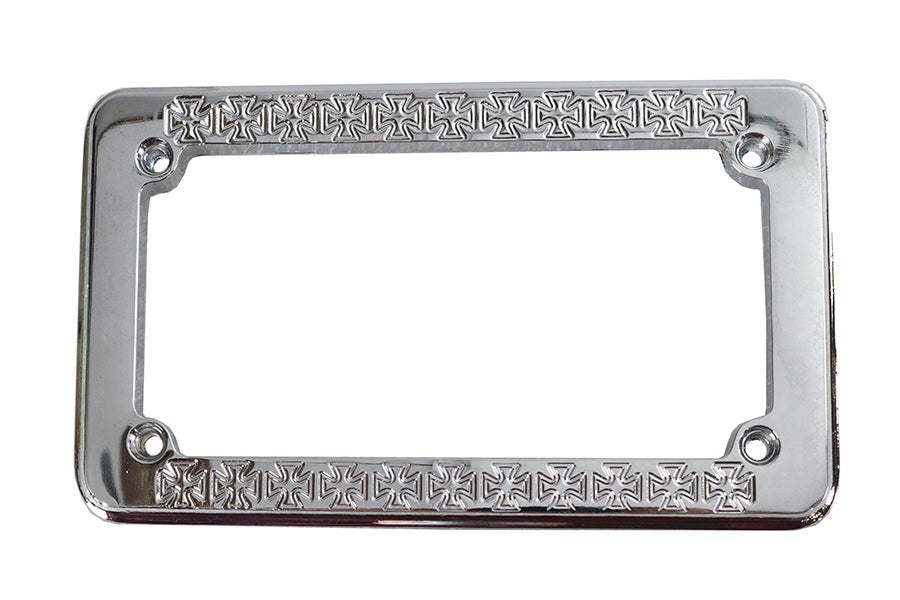 HARLEY Nummernschildrahmen maltesischer Stil Chrom Passend für 0-  Custom, Anwendung für 4 X 7-1/2" Nummernschild