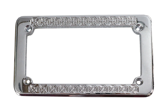 HARLEY License Plate Frame Maltese Style Chrome Fits 0-  Custom, application for 4 X 7-1/2" license
