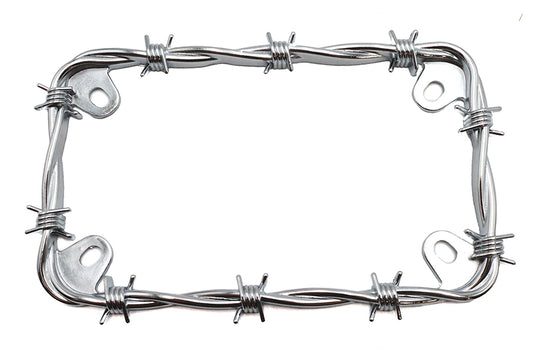 HARLEY Barbed Wire License Plate Frame Fits 0-  Custom, application for 4 X 7" license plate"