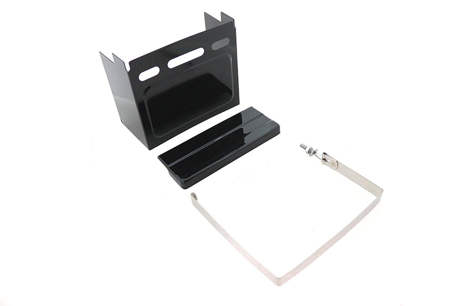 HARLEY Schwarze Batterieabdeckung Kit passend für 1973-1984 FXE,