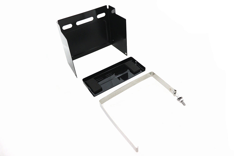 HARLEY Schwarze Batterieabdeckung Kit passend für 1973-1984 FXE,