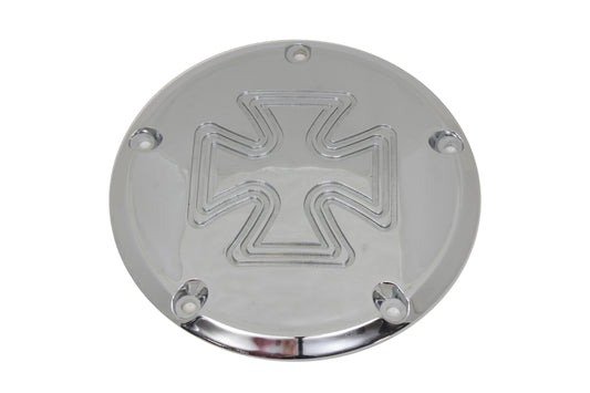 HARLEY Iron Cross Derby Cover Chrome Billet Fits 1999-2018 FXST,   1999-2018 FLST,   1999-2015 FLT,