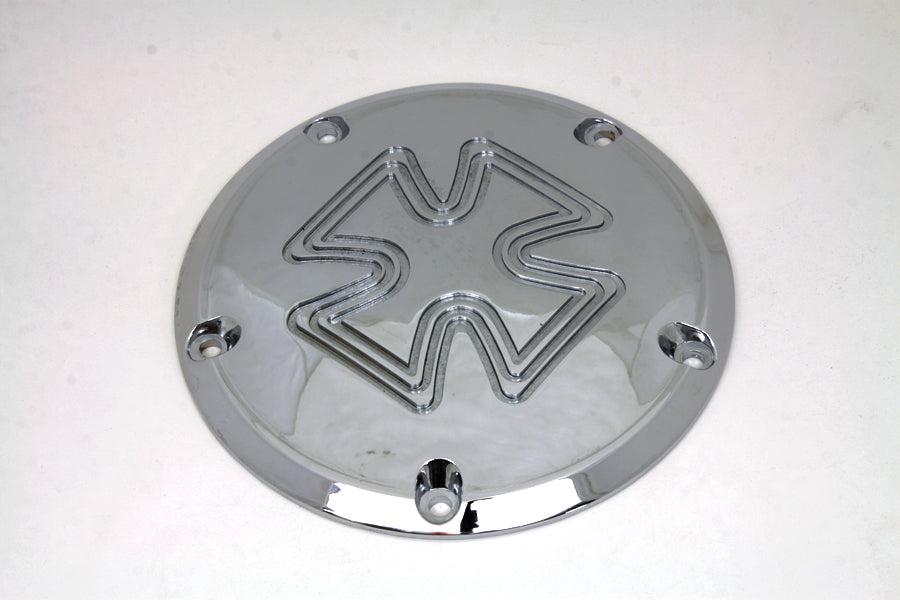 HARLEY Iron Cross Derby-Cover Chrom Billet Passend für 1999–2018 FXST, 1999–2018 FLST, 1999–2015 FLT,