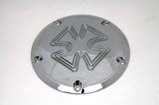 HARLEY Iron Cross Derby Cover Chrome Billet Fits 1999-2018 FXST,   1999-2018 FLST,   1999-2015 FLT,