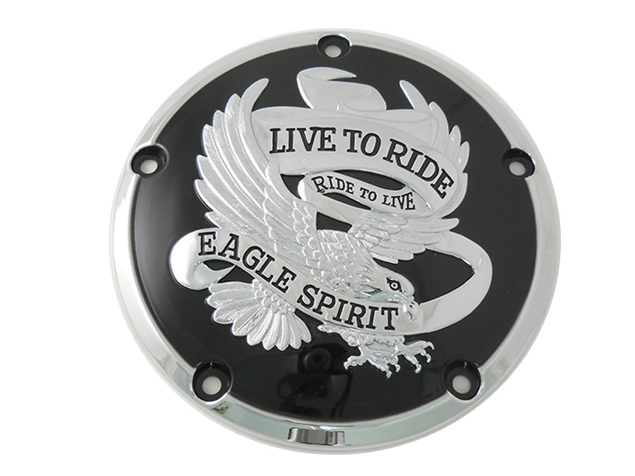 HARLEY Eagle Spirit Derby Cover Schwarz Passend für 1999-2018 FXST, 1999-2018 FLST, 1999-2017 FXD, 1999