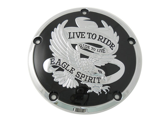 HARLEY Eagle Spirit Derby Cover Black Fits 1999-2018 FXST,   1999-2018 FLST,   1999-2017 FXD,   1999