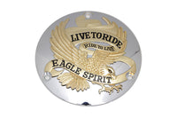 HARLEY Eagle Spirit Derby Cover Gold Inlay Passend für 1970-1984 FL, 1971-1984 FX, 1984-1998 FXST, 19