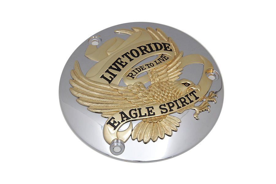 HARLEY Eagle Spirit Derby Cover Gold Inlay Passend für 1970-1984 FL, 1971-1984 FX, 1984-1998 FXST, 19