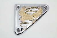 HARLEY Eagle Spirit Zündmodulabdeckung Goldeinlage Passend für 1982-2003 XL,
