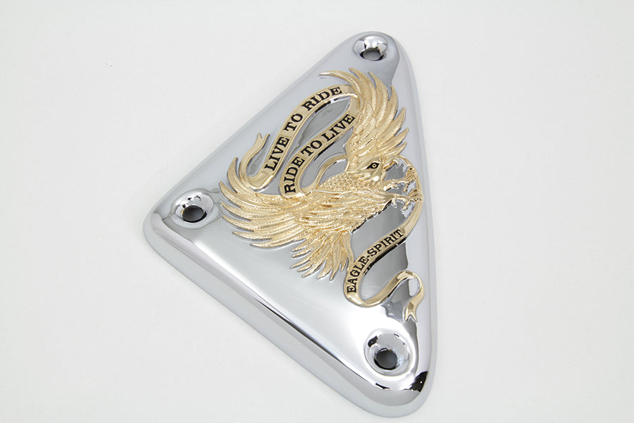 HARLEY Eagle Spirit Zündmodulabdeckung Goldeinlage Passend für 1982-2003 XL,