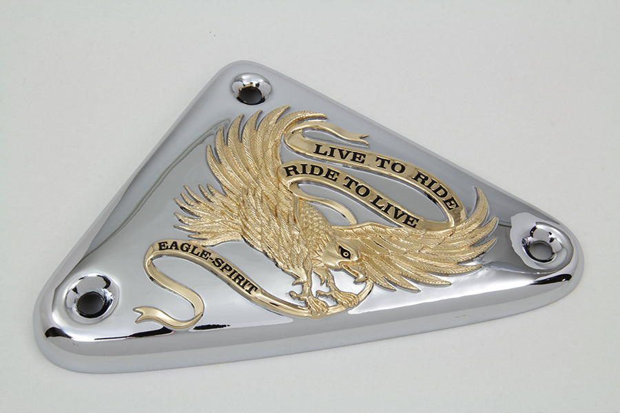 HARLEY Eagle Spirit Zündmodulabdeckung Goldeinlage Passend für 1982-2003 XL,
