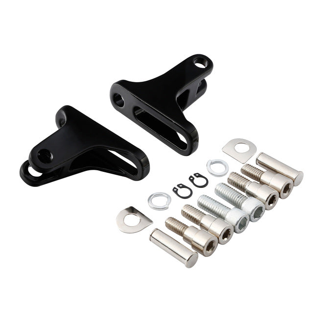 Custom Chrome HARLEY GLOSS BLACK PASSENGER FOOT MOUNTING BRACKETS