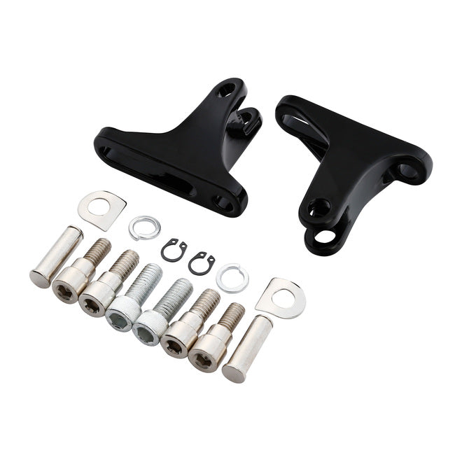 Custom Chrome HARLEY GLOSS BLACK PASSENGER FOOT MOUNTING BRACKETS