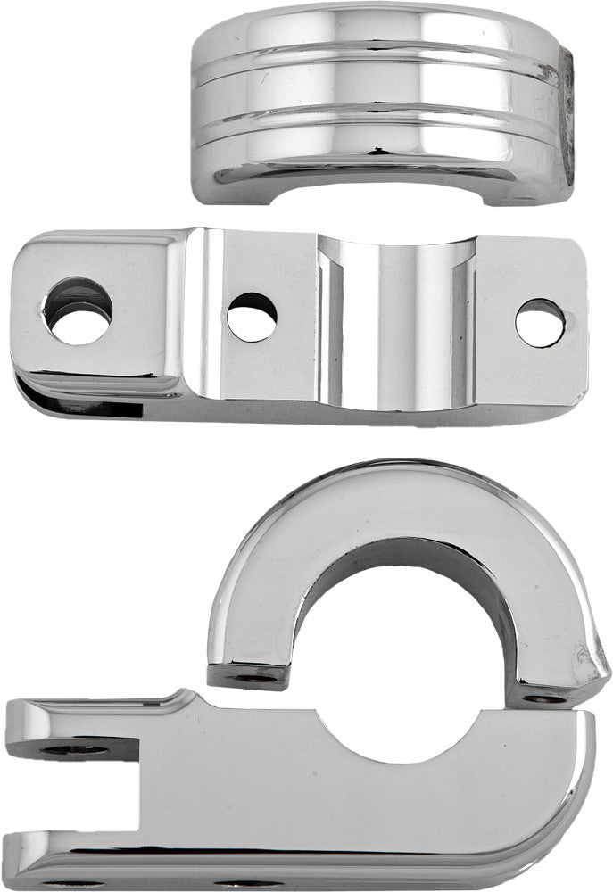 HARLEY HARDDRIVE FOOTPEG MOUNT CLAMPS 1.25" BAR CHROME  P77-6004