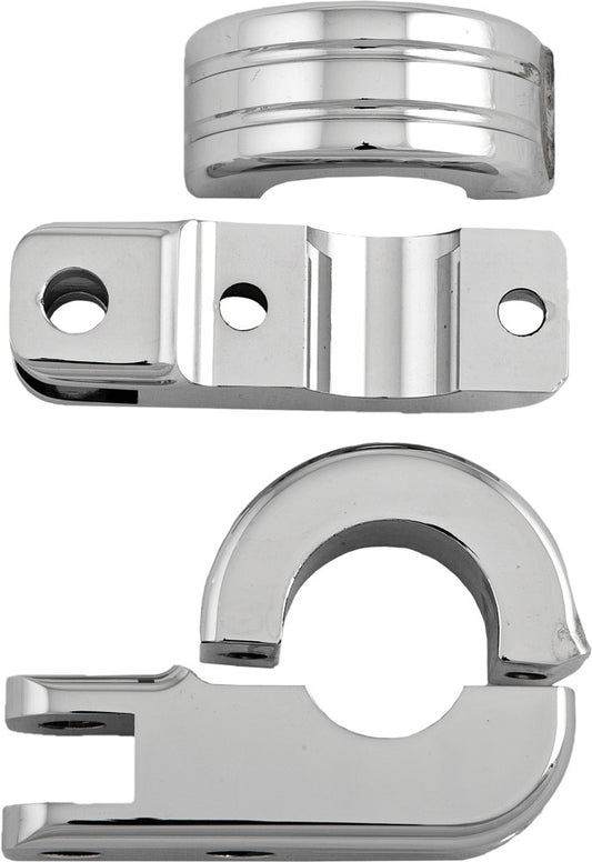 HARLEY HARDDRIVE FOOTPEG MOUNT CLAMPS 1.25" BAR CHROME  P77-6004