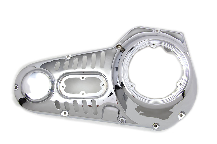 HARLEY Verchromter äußerer Primärdeckel Passend für 0- Custom, Anwendung mit gefrästen Schlitzen für Riemenantriebsmodus