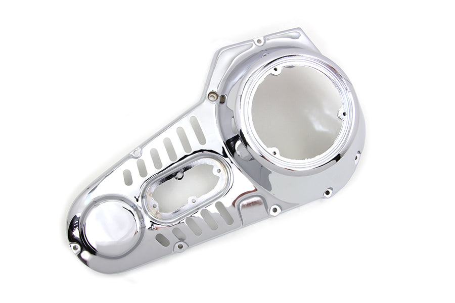 HARLEY Verchromter äußerer Primärdeckel Passend für 0- Custom, Anwendung mit gefrästen Schlitzen für Riemenantriebsmodus