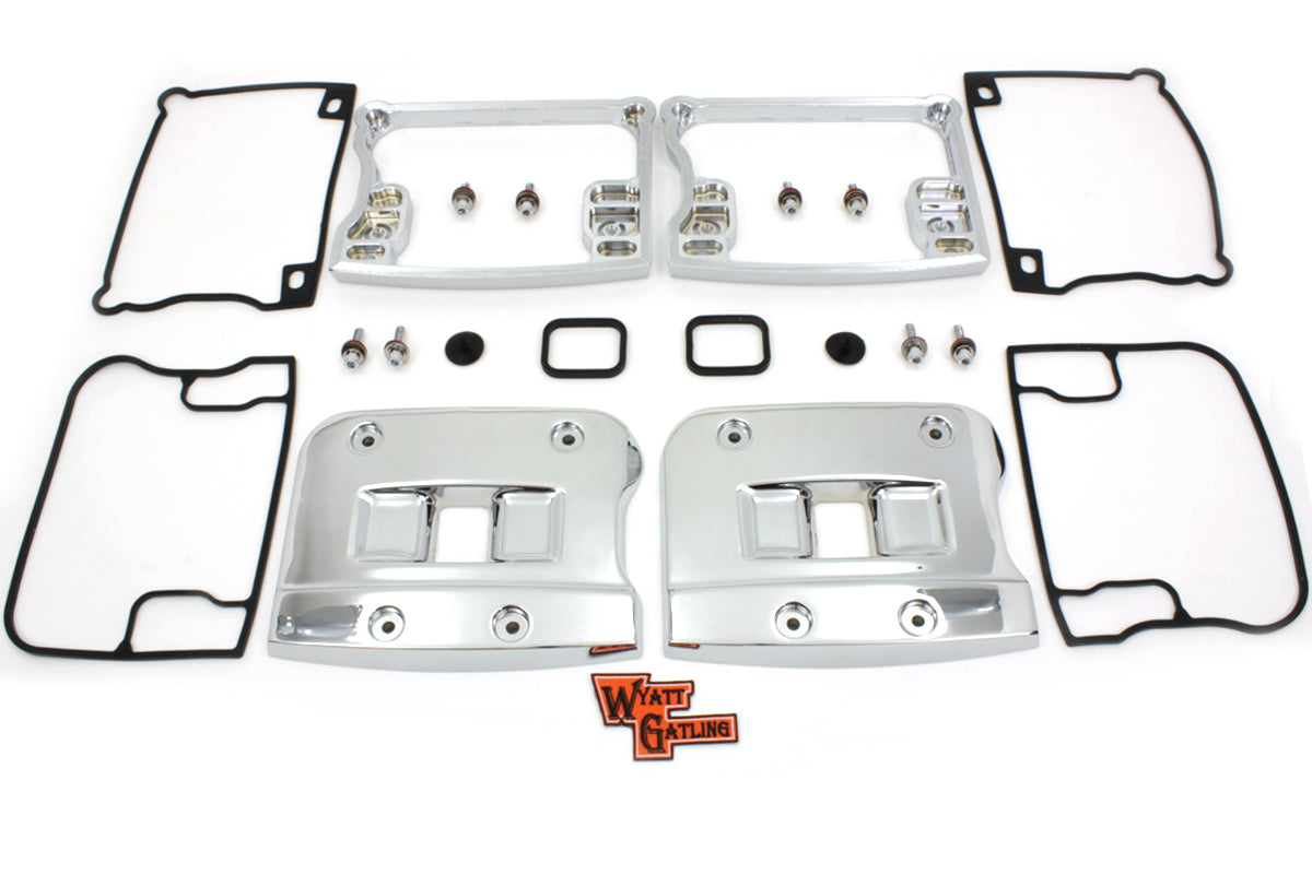 HARLEY Wyatt Gatling Top Rocker Box Cover and D-Ring Set Chrome fits 1992-1999 FX,  1992-1999 FL,