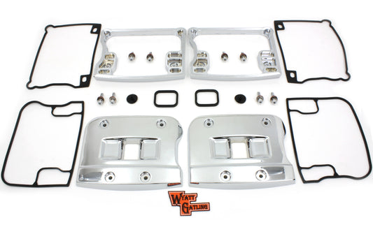 HARLEY Wyatt Gatling Top Rocker Box Cover and D-Ring Set Chrome fits 1992-1999 FX,  1992-1999 FL,