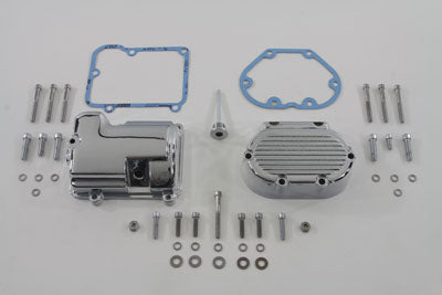 ハーレーダビッドソン トランスミッション サイドカバー & トップカバー セット クローム 1987-1999 FXST、1987-1999 FLST、198