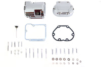 HARLEY Getriebe-Seitenabdeckung und obere Abdeckung Satz Chrom Passend für 2000-2006 FXST, 2000-2006 FLST, 200