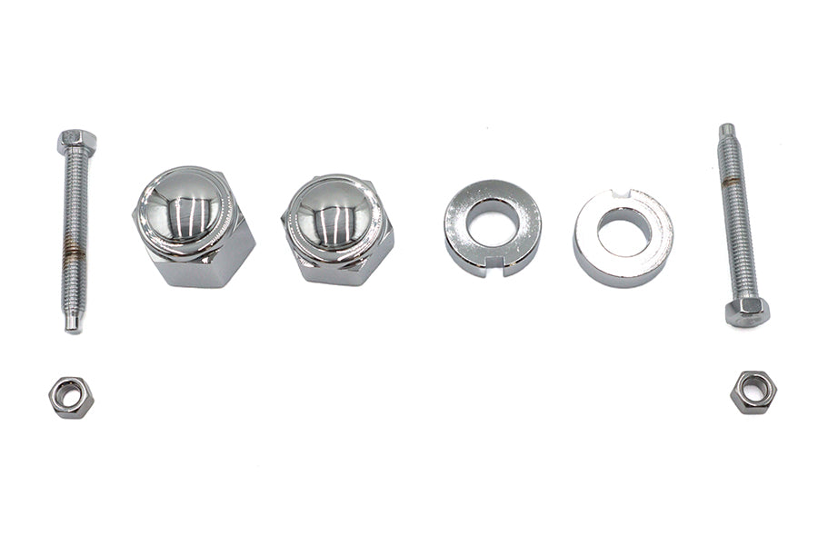 HARLEY Chrom Hinterachsversteller- und Muttern-Kit Passend für 2000-2007 FXST, 2000-2007 FLST,
